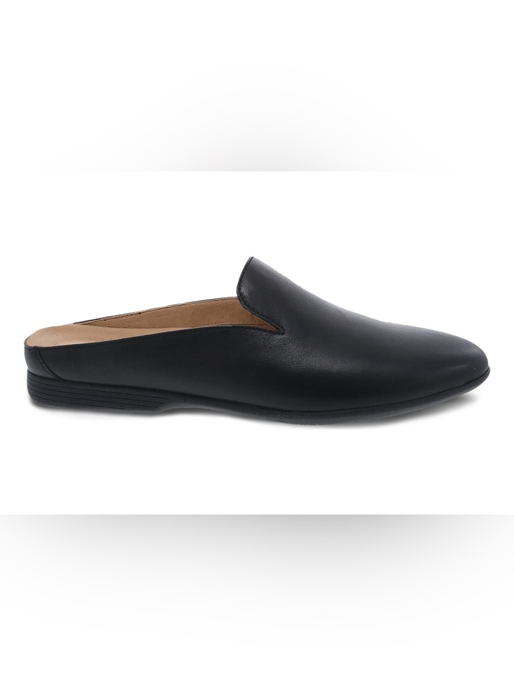 Vionic Lexie Black Leather Slip-On Mule Flats